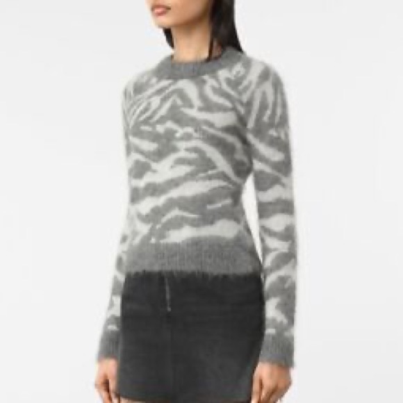 All saints mohiar blend sweater tiger stripe grey - Picture 1 of 5